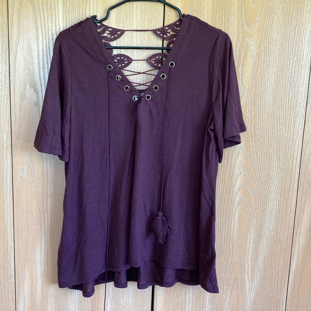 Purple Cutout Top
